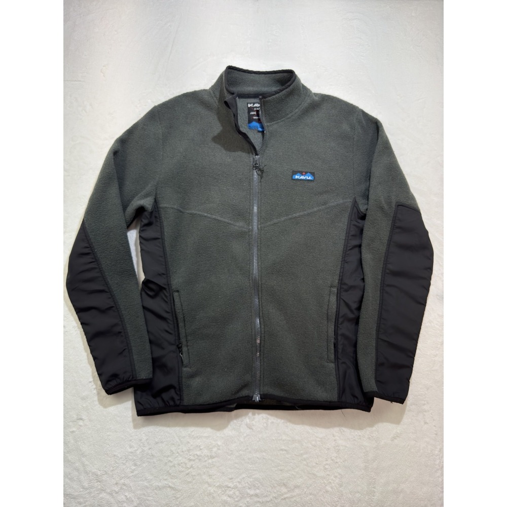 KAVU Jacket Mens Small Green‎ Fleece Full Zip Outdoor Hiking Windbreaker Pockets